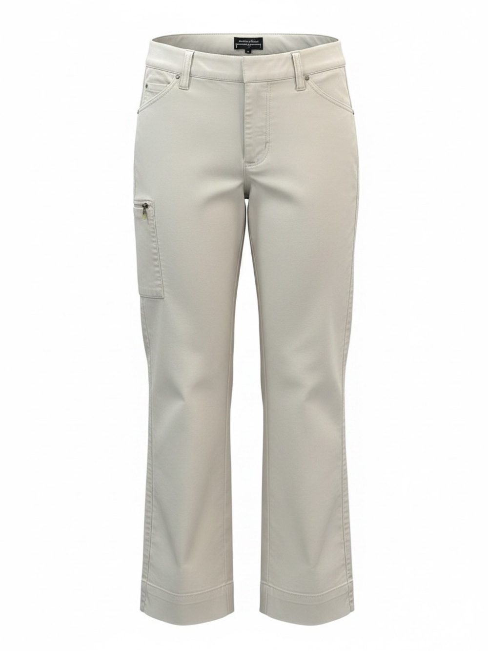 Adidas Khaki Cropped Cargo Pants Zippered Pockets Cotton Blend Size 4